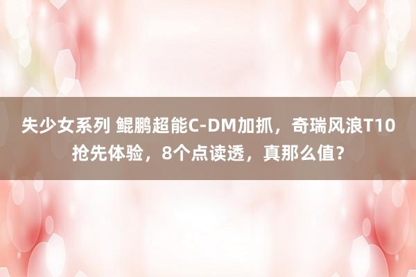 失少女系列 鲲鹏超能C-DM加抓，奇瑞风浪T10抢先体验，8个点读透，真那么值？