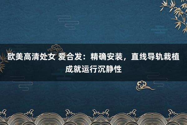 欧美高清处女 爱合发：精确安装，直线导轨栽植成就运行沉静性