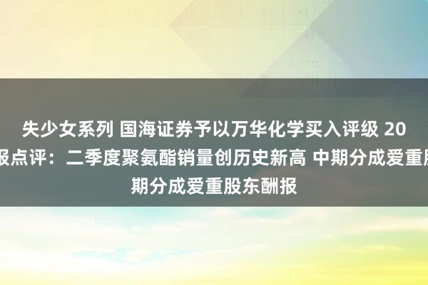 失少女系列 国海证券予以万华化学买入评级 2024年中报点评：二季度聚氨酯销量创历史新高 中期分成爱重股东酬报