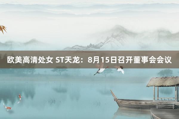 欧美高清处女 ST天龙：8月15日召开董事会会议