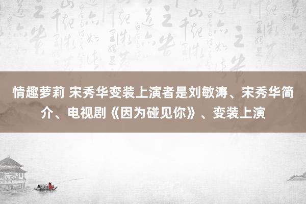 情趣萝莉 宋秀华变装上演者是刘敏涛、宋秀华简介、电视剧《因为碰见你》、变装上演