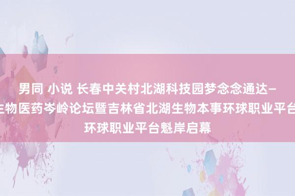 男同 小说 长春中关村北湖科技园梦念念通达——吉林省生物医药岑岭论坛暨吉林省北湖生物本事环球职业平台魁岸启幕