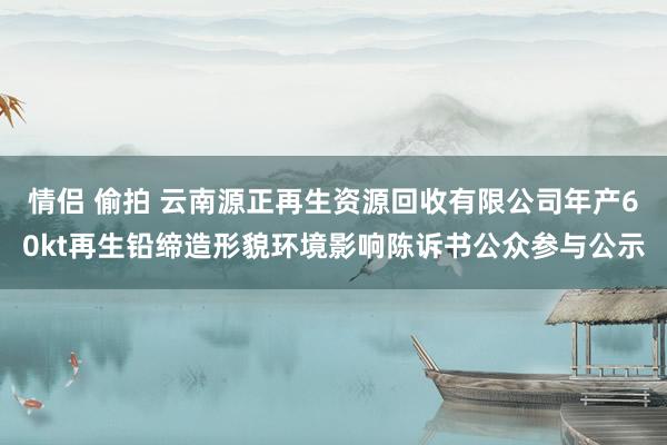 情侣 偷拍 云南源正再生资源回收有限公司年产60kt再生铅缔造形貌环境影响陈诉书公众参与公示