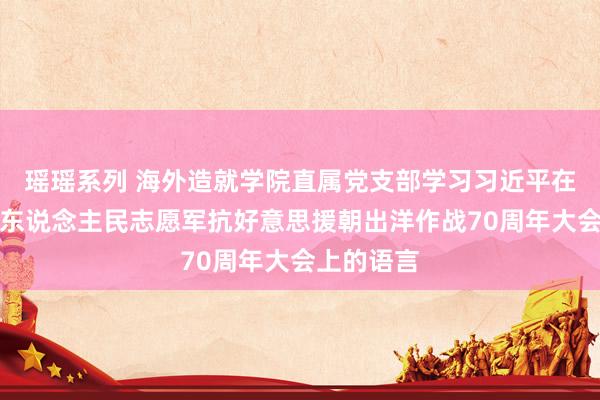 瑶瑶系列 海外造就学院直属党支部学习习近平在记挂中国东说念主民志愿军抗好意思援朝出洋作战70周年大会上的语言