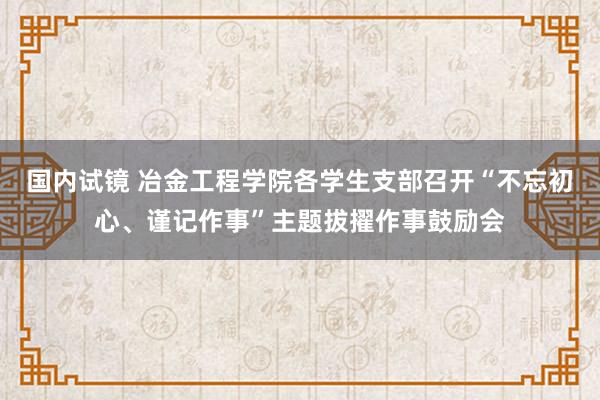 国内试镜 冶金工程学院各学生支部召开“不忘初心、谨记作事”主题拔擢作事鼓励会